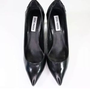 Steve Madden Black Stiletto Pumps Shoes Size 10 Womens Heels Bahiti Faux Leather